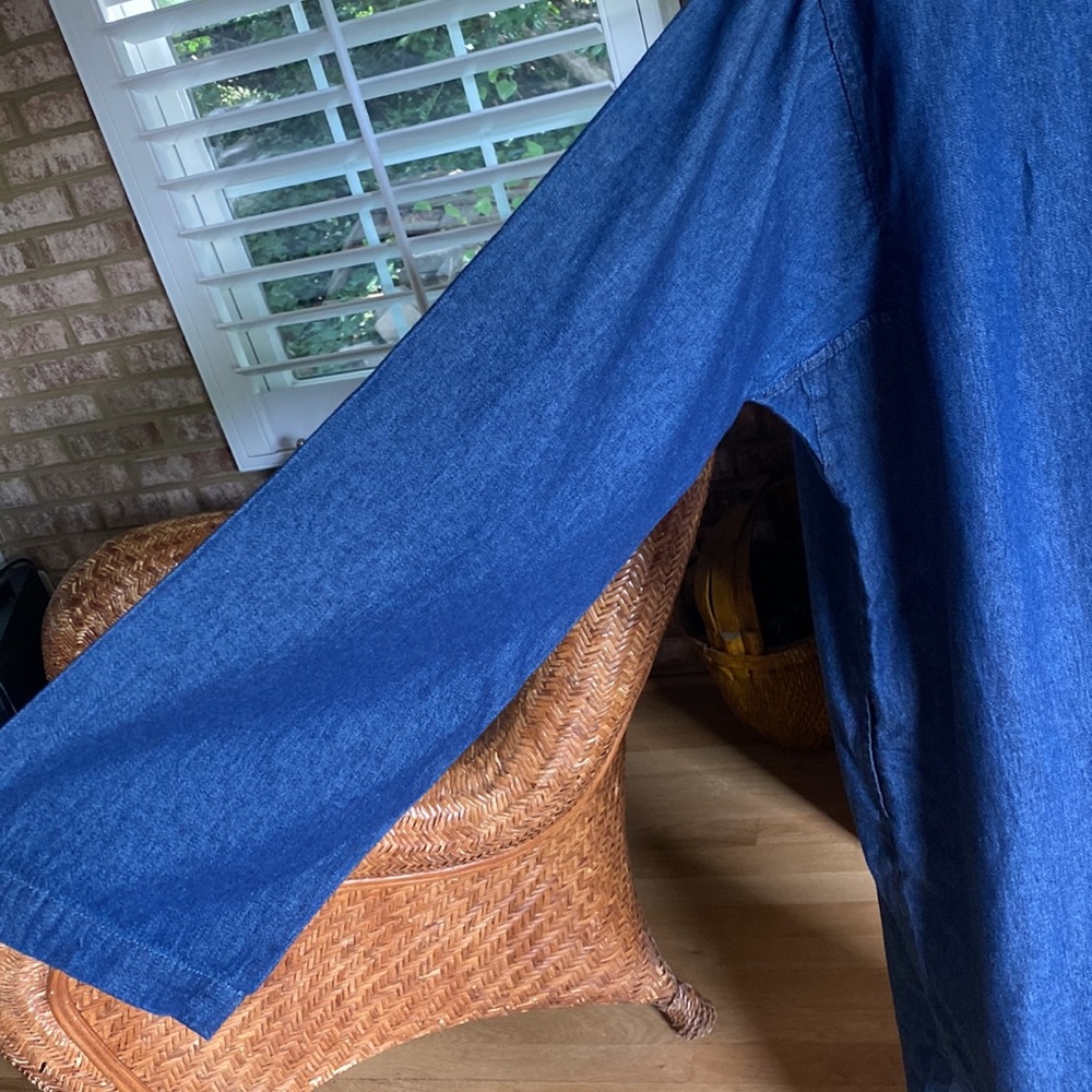 J. Peterman Indigo Blue V-Neck Maxi Dress - Picture 4 of 8